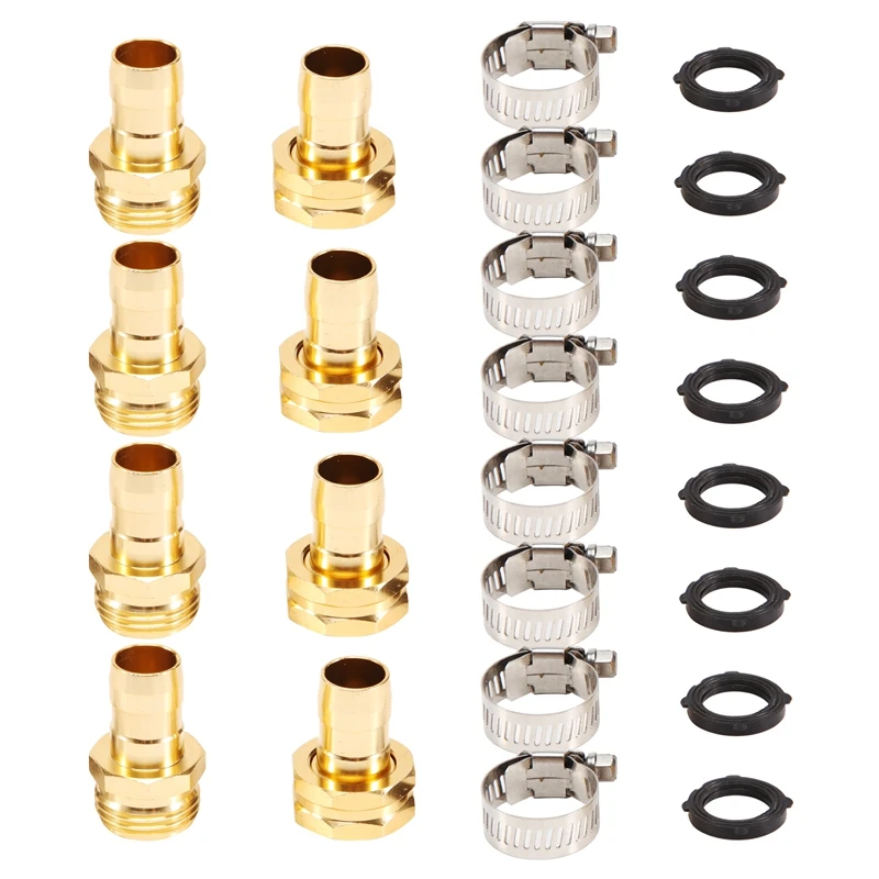 

Garden Hose Repair Kit,Aluminium Water Hose Repair Kit Hose Connectors with Clamps for 5/8 Inch or 3/4 Inch Hose