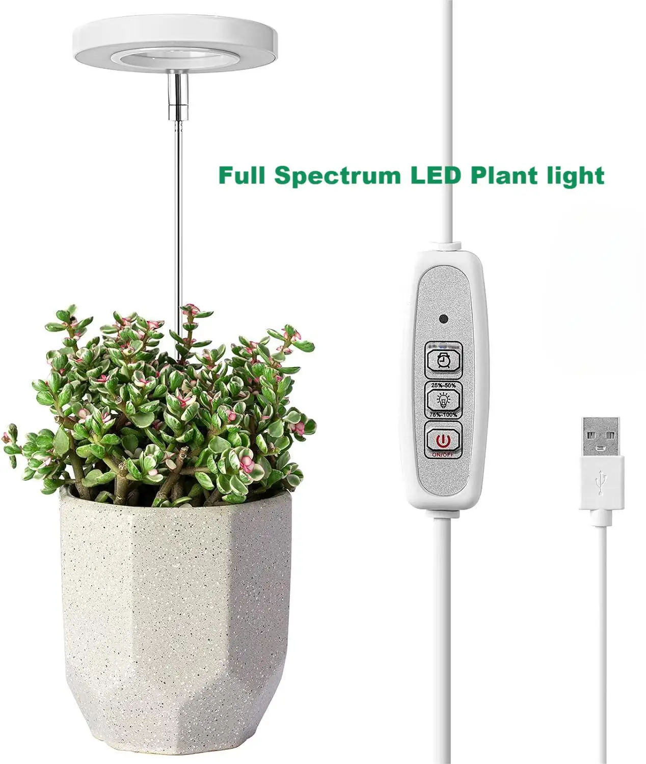 

Grow Light Full Spectrum LED Plant light for Indoor Plants Height Adjustable Growing Lamp with Auto On/Off Timer 4 Dimmable