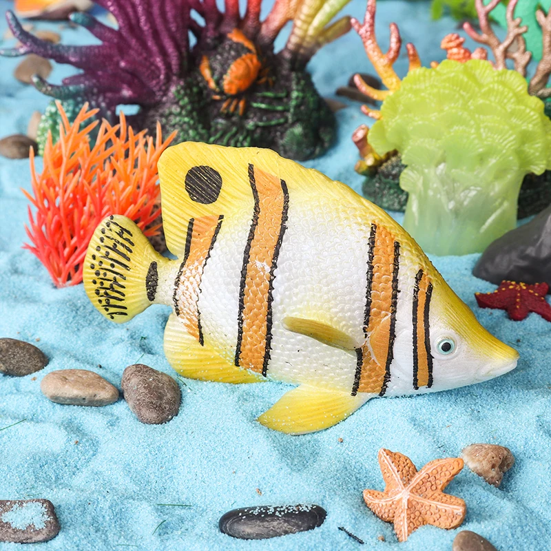 Oenux Meeresleben Tier Tintenfisch Krabbe Clownfisch Lionfish Seestern Hai Schmetterling Fisch Fliegender Fisch TPR Weiches Modell Spielzeug Kind Geschenk – Detail 23