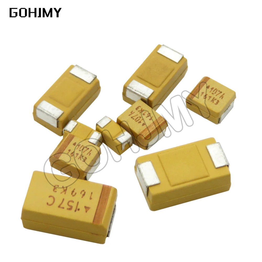 10PCS A B C D Type Tantalum Capacitor 100UF 150UF 220UF 330UF 470UF 680UF 6V 6.3V 10V 16V 25V 35V 50V 4.7/6.8/10/15/22/33/47UF