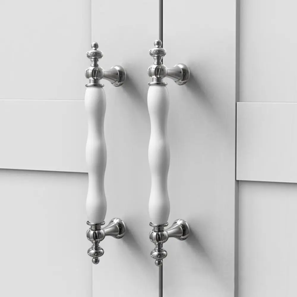 Modern Ceramic Cabinet Door Handles Light Luxury Gold Silver Wardrobe Door Handle Multifunctional Minimalist Furniture Handles