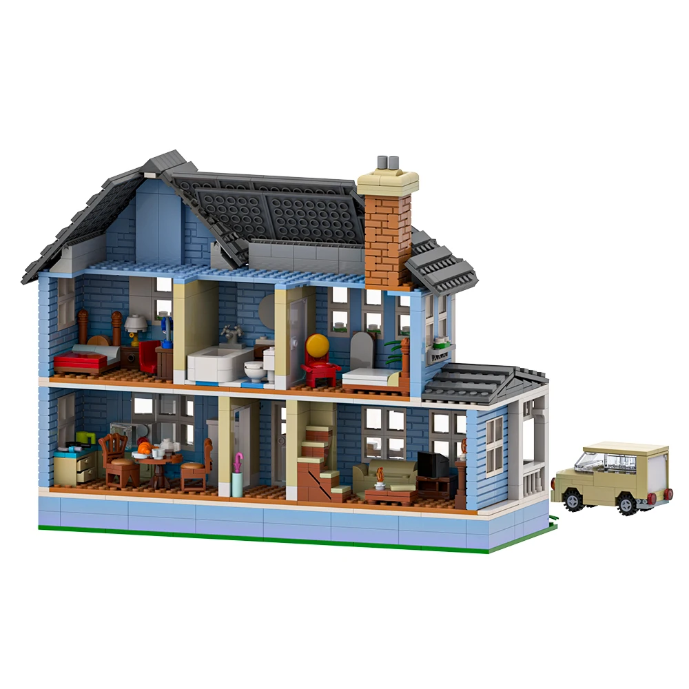 

Gobricks MOC Gilmore Girls House Building Blocks Model Girls Blue Apartment Modular Architecture Bricks Assembly Toys Kids Gifts