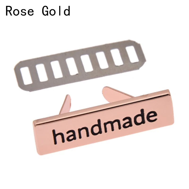 10Pcs Handmade Letter Labels For Bag Handbag Zinc Alloy Labels Tags For DIY Clothes Hats Bags Handcraft Sewing Decoration