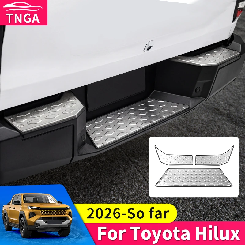 For Toyota Hilux SR5 2026 Pickup Truck Rear Bumper Protector Step Cover Anti-Scratch Guard Exterior Styling Upgrade Accessories