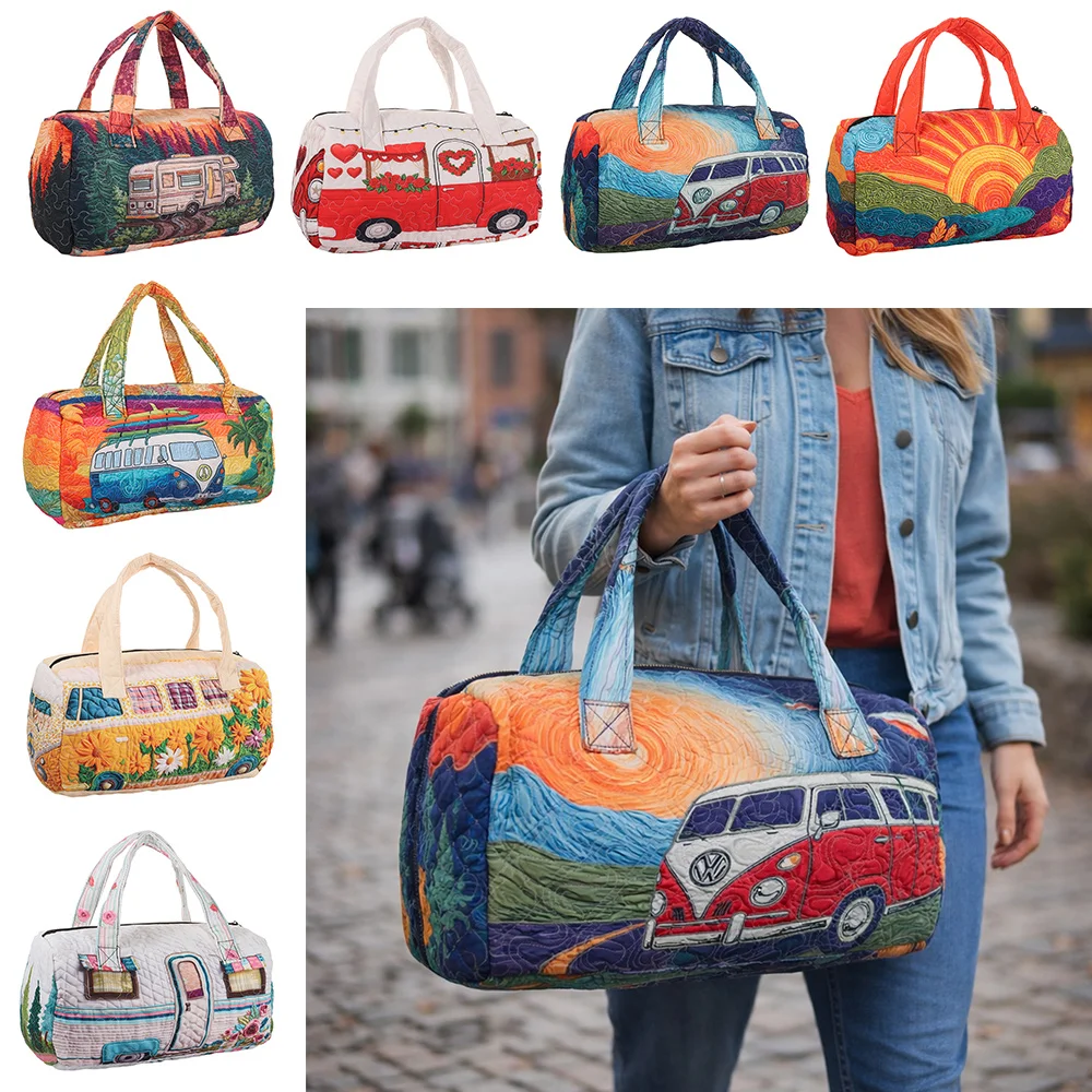 

Adjustable Strap Quilted Duffle Bag Large Capacity 3D Quilting Craft Travel Duffel Bag Tote Bags Short-distance Handbag