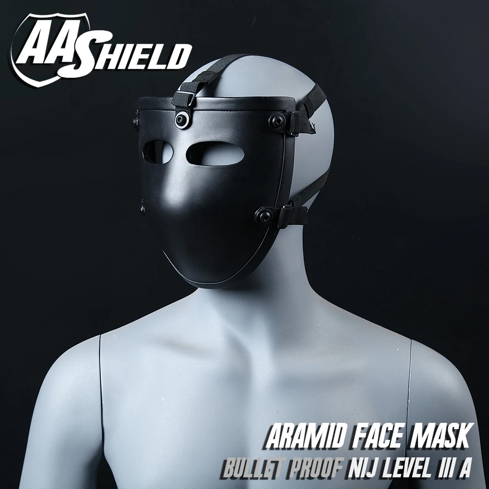 AA Shield Ballistic Visor Face Bulletproof Glass Mask For Fast Helmet Body Armor Mask NIJ Lvl IIIA 3A Mask Aramid Code