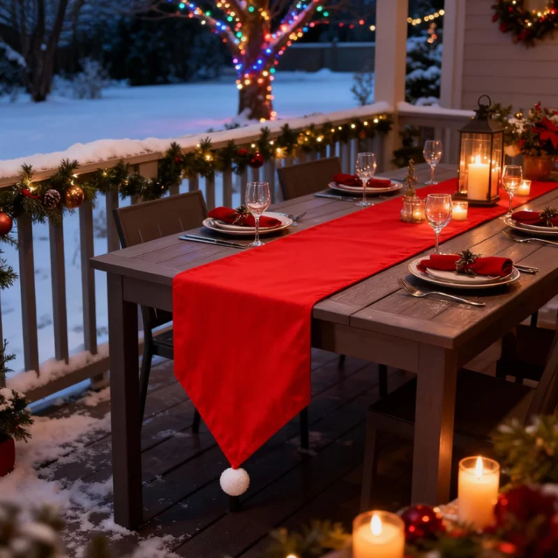 Weihnachts-Tischläufer, rot, f – Christmas Table Runner Bewertung und Preis