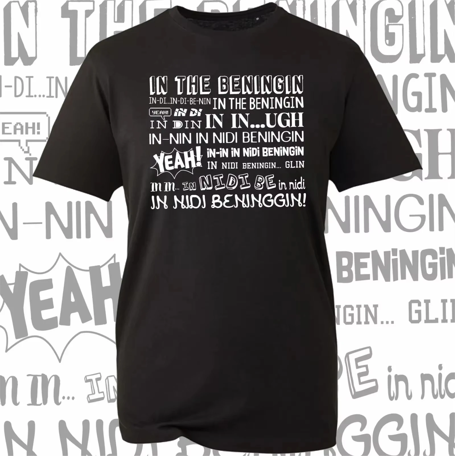 In The Beginning Spoof Funny T-Shirt, Joke Meme, Funny Saying, in Di Beninging,