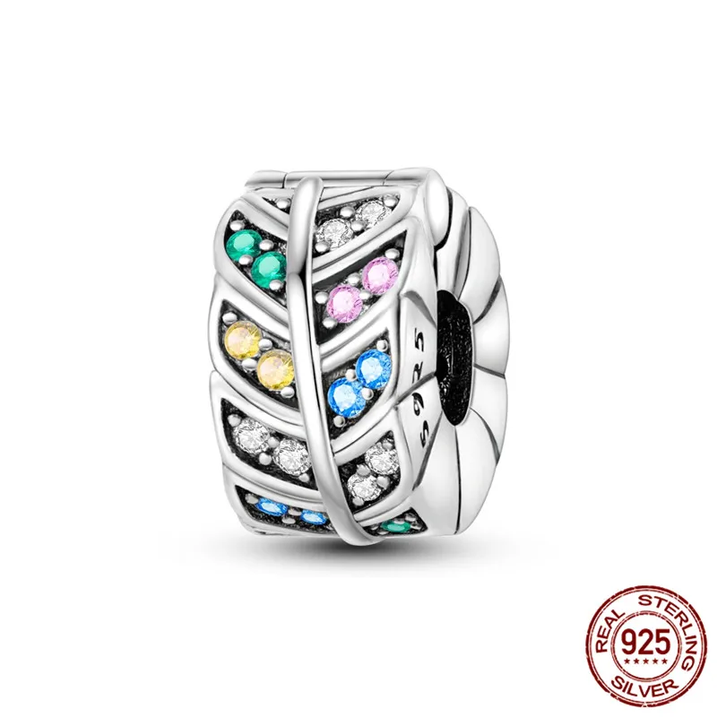 Perles pendentif colorées en argent sterling 925, associées à un bracelet au design original, un cadeau de bijoux DIY pour les femmes.