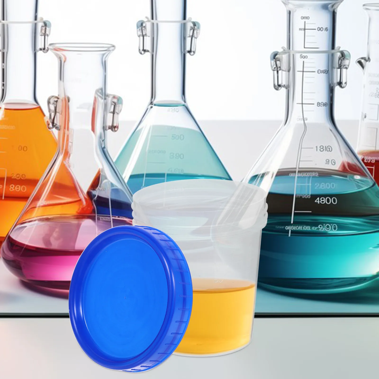 

12Pcs Specimen Cups Plastic Measuring Cups 120Ml Leakproof Lidded Urine Sample Containers Laboratory Use Teaching Tools