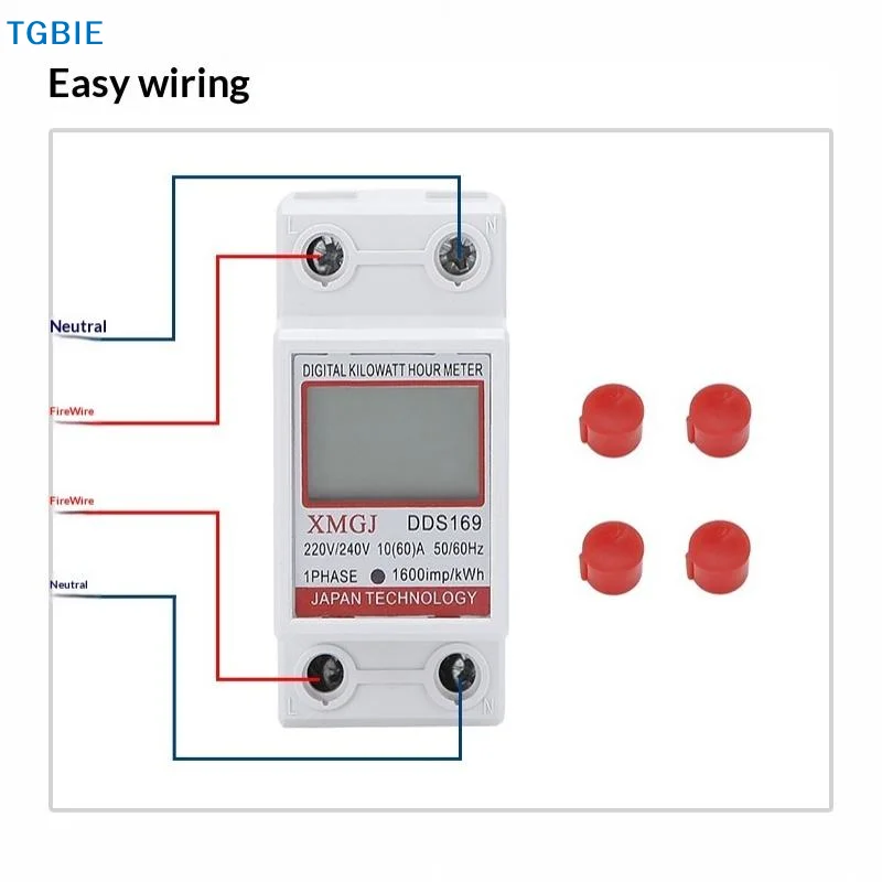 [TL]220V Single Phase Electric Energy Meter KWh Meter Submeter Electrical Sub Meter For Electric