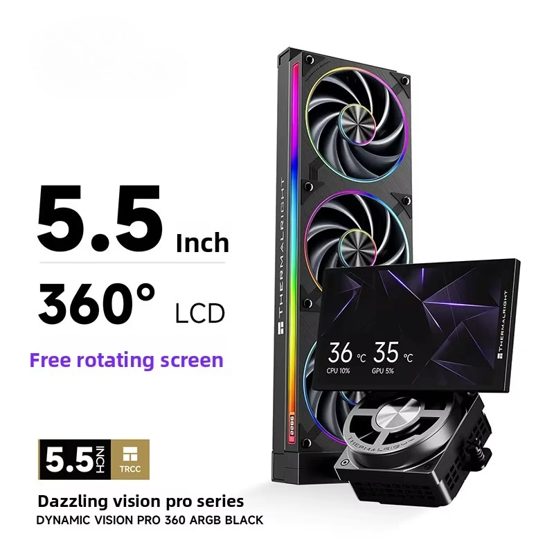PRO 360 ARGB BLACK Water Cooling Liquid Cooler with Copper  Aluminum Heatsink for Gaming case