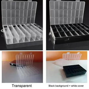 Plastic Storage Box Compartment, Jewelry, Earring, Bead, Screw Container, Home Storage Case, Display Organizer, 24 Grids 6 Top Sales Storage Screws - №4