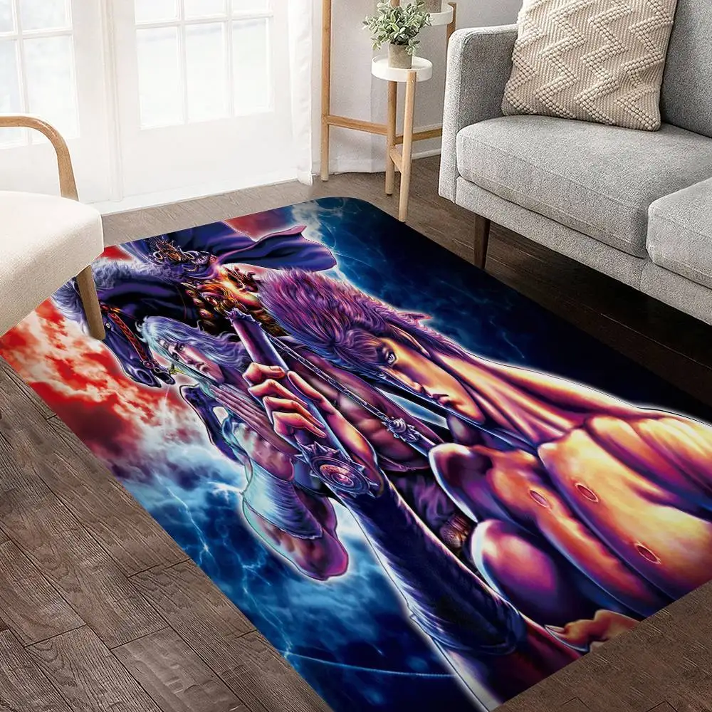 H-Hokuto no Ken Hallway Carpet Washable Non-Slip Living Room Sofa Chairs Area Mat Kitchen Doormat Area Rug