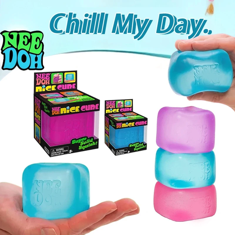 NeeDoh Hochdichte Gel-Eiswürfel-Spielzeug Quadratischer Dekompressions-Squishy-Stressball Quetschspielzeug Stressabbau Sensorisches Spielzeug