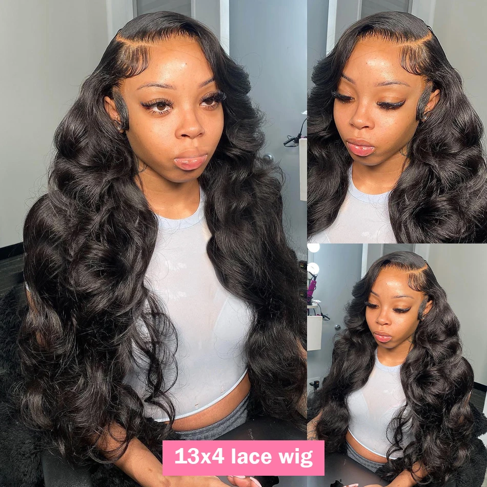 13x6 Body Wave Hd Lace Frontal Wig Natural Black Human Hair 13x4 Virgin Human Hair Water Wave Lace Front Wigs For Black Woman