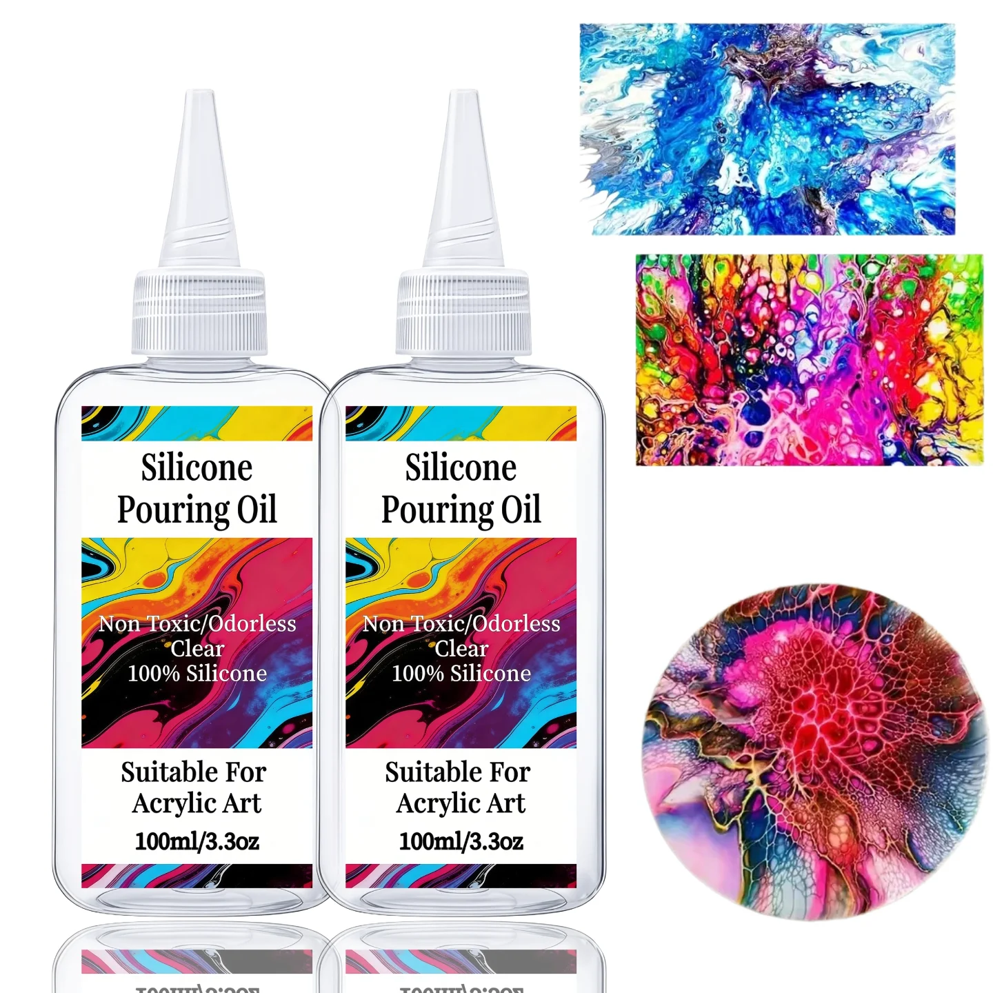 Silicone Pouring Oil for Special Cell Creation, Acrylic Paint Pour - Silicone Oil for Medium Compatible with Painting Acrylic