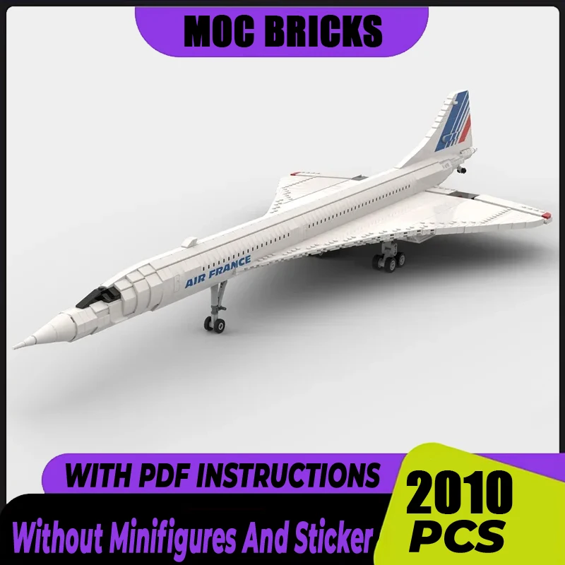 Spacecraft Model Moc Building Bricks 1:72 Scale Concorde Model Technology Modular Blocks Gifts Christmas Toys DIY Sets Assembly