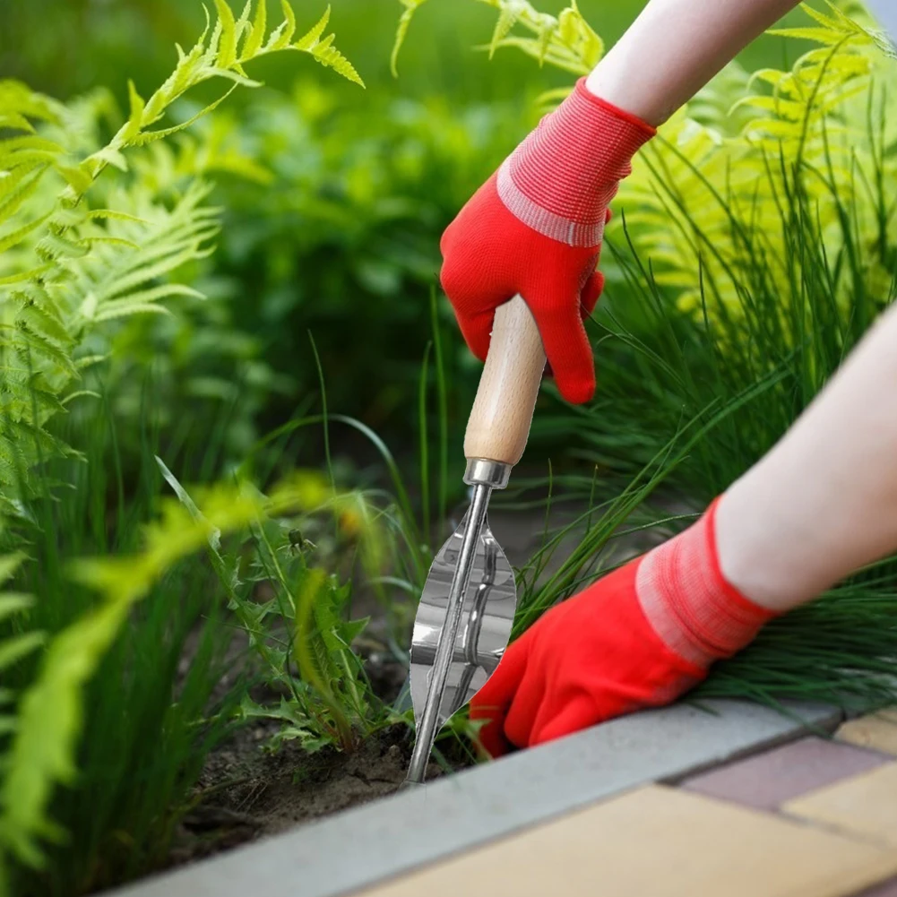 1/2/3 PCS Garden  Puller Tool Lever Design with V-Shaped Fork Grass Root Puller Tool with Wood Handle for Yard Lawn and Farm