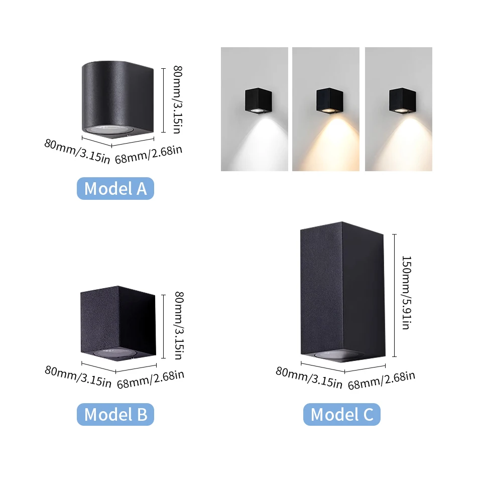 LED Sensor Light Lamp AC85-265V 3W 6W Cold White Warm White Neutral Light ABS Material Waterproof Rainproof High Brightness