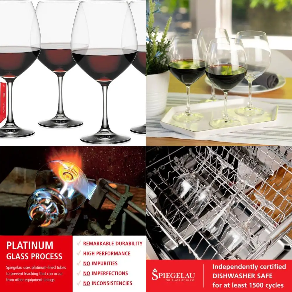 

Elegant Crystal Burgundy Wine Glasses, 25 oz, Set of 4 for Pinot Noir Tasting and Gifting