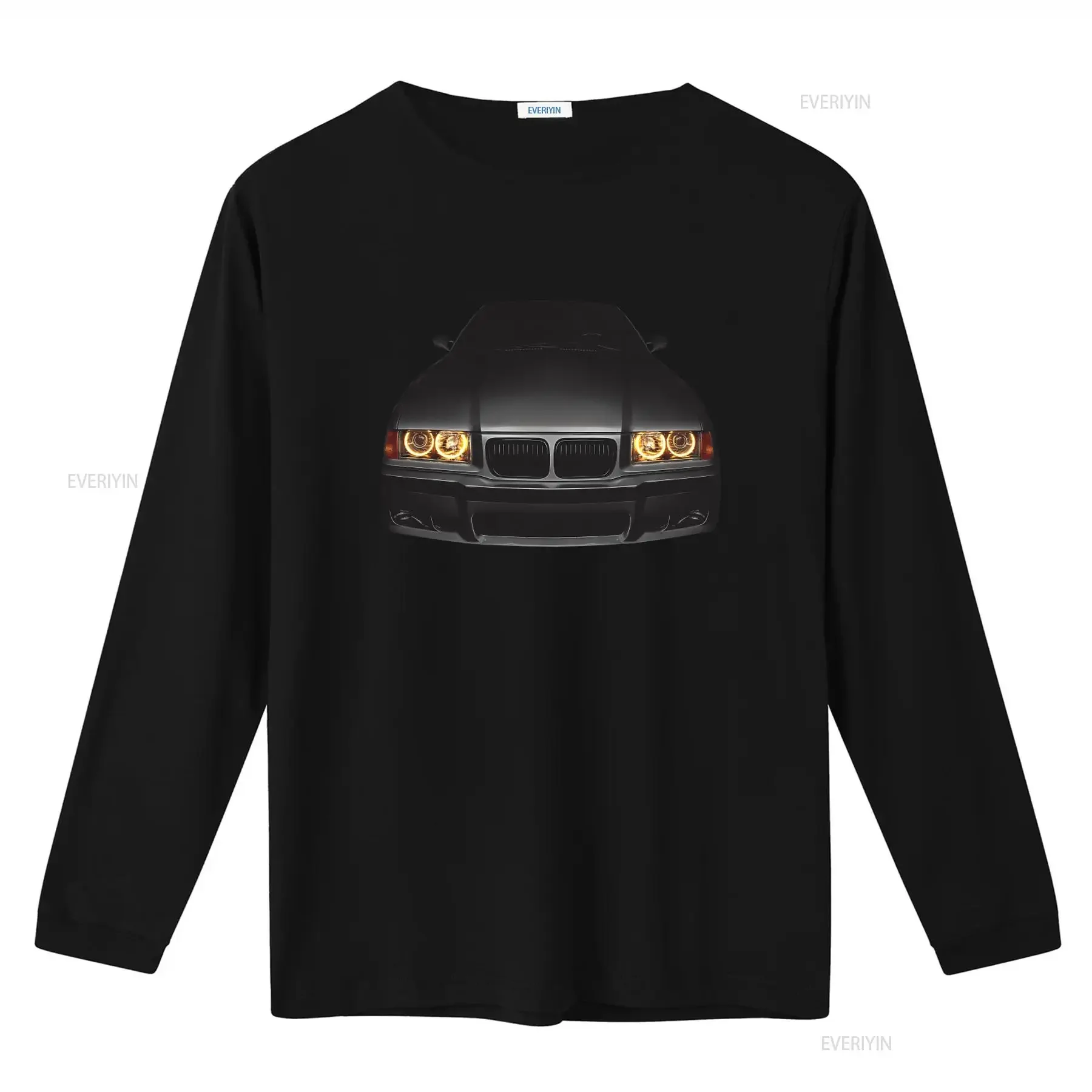 Beemer E36 320 T Shirt with Glowing Headlights Black Bimmer Angel Eyes Design for Holiday Christmas Birthday vintage Washed