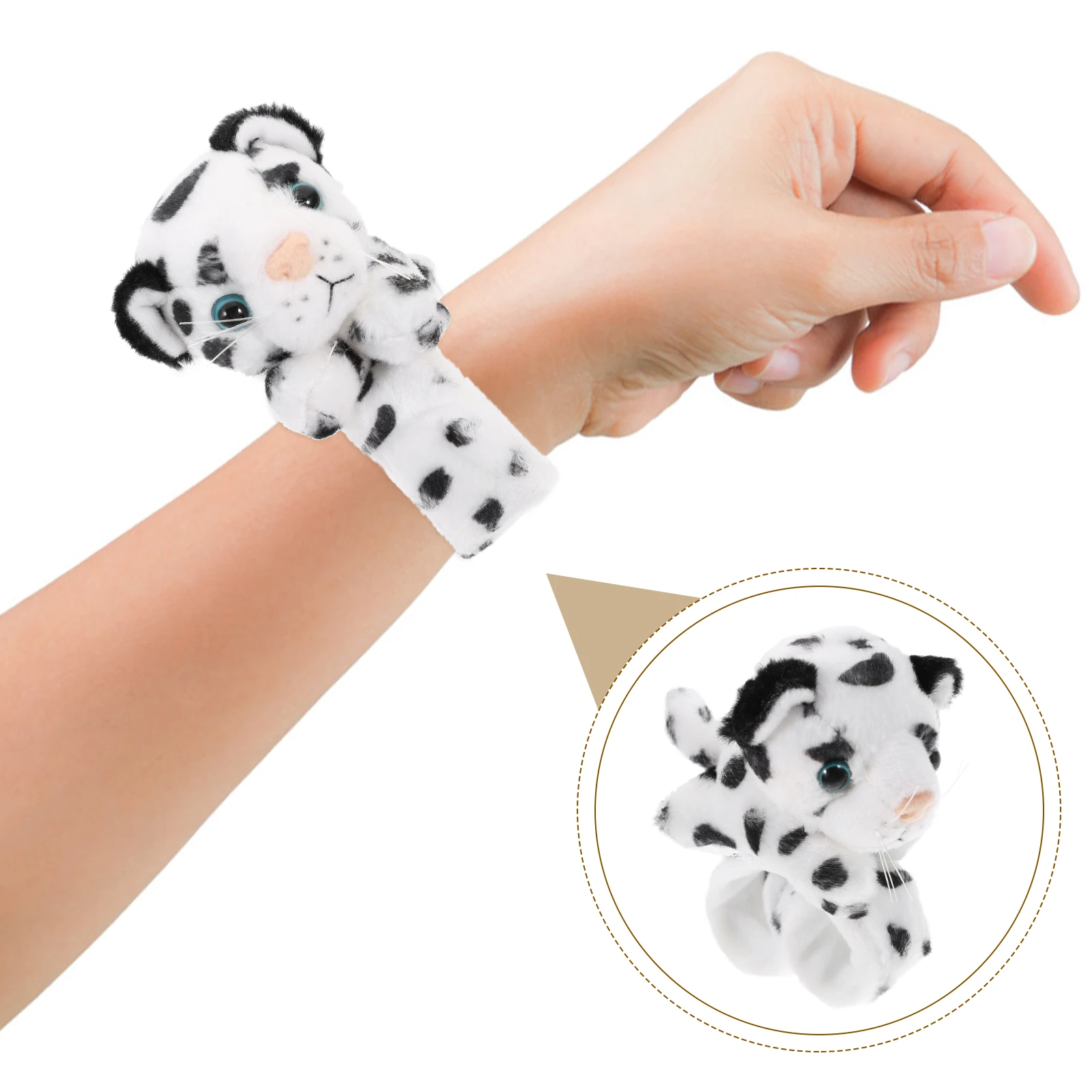 

Simulated Animal Slap Bracelet Kids Jungle Theme Birthday Favors Smooth Texture Snow Leopard Slap Band Children Gift
