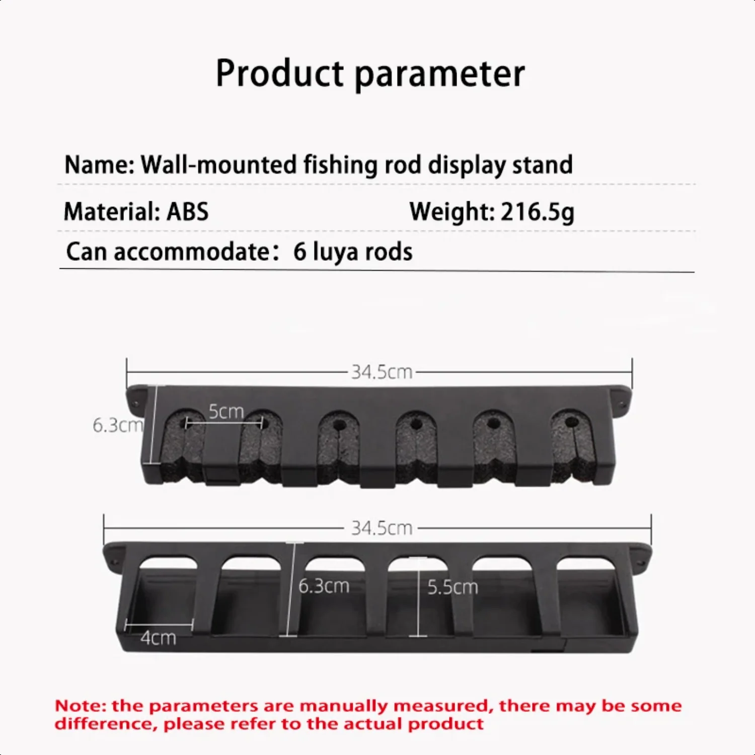 6 Hole Fishing Rod  Rack Durable Fishing Rod Holder Rod Holder Wall Mounted Modular Plastic  Fishing Equipment