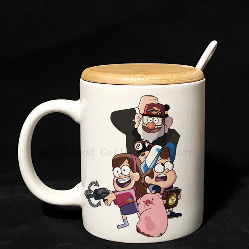 Kawaii Disney Gravity Falls Bill Cipher Mabel Dipper Stanford Pines Action Figure Toys Ceramics Mug Milk Cup Birthday Kids Gifts