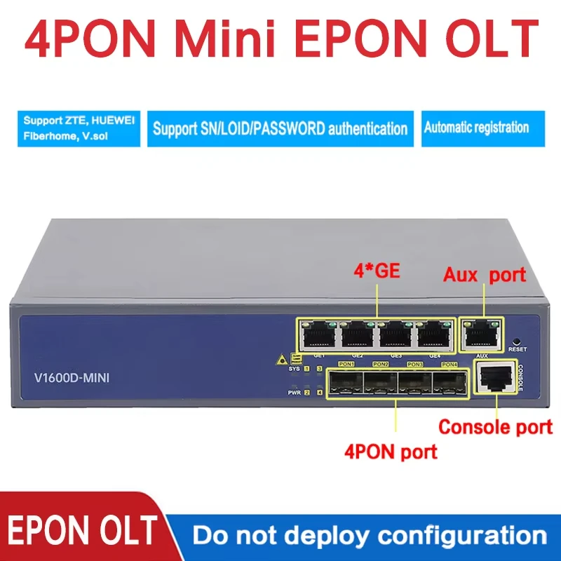 VSOL EPON OLT 4PON Mini 4port with Web Management Support VSOL ONU unlocked Compatible with Huawei ZTE EPON ONU/ONT