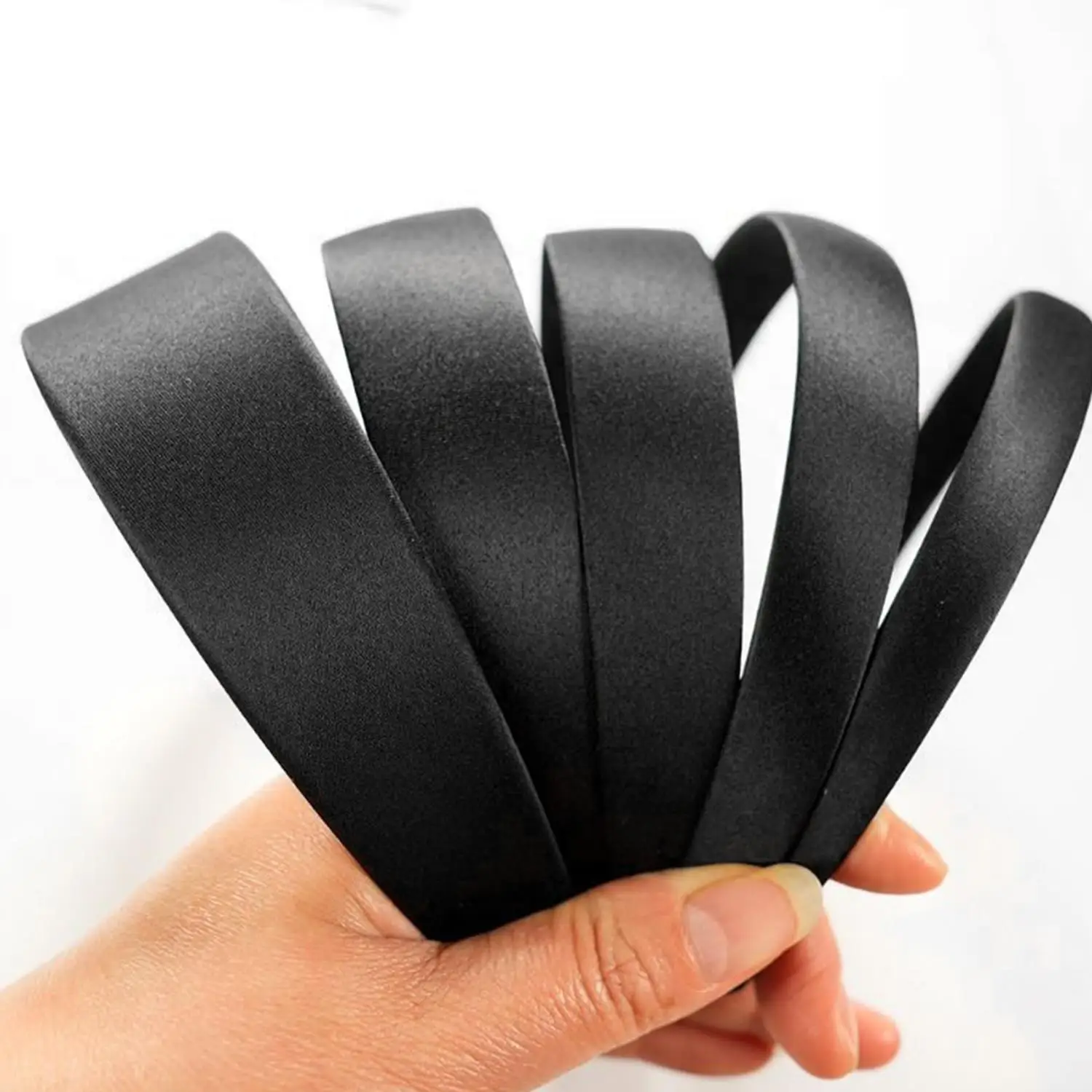 1.5/2/2.5/3 centimetri di Larghezza FAI DA TE Cerchio Dei Capelli Semplice Raso Nero Fasce Per Le Donne Hairbands Copricapi Testa Cerchio Fasce Accessori Per Capelli