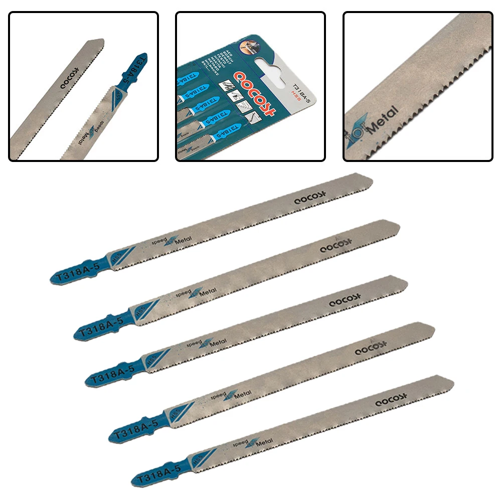 5 Pcs 132 Mm T318A T-Shank Saw Blades untuk Kayu Logam Cutting Blades Reciprocating Saw Pisau Set Jigsaw pisau