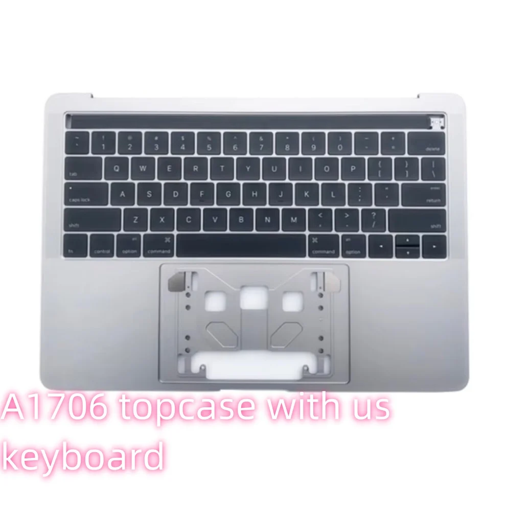 Espacial cinza prata original a1706 teclado dos eua para macbook pro eua a1706 topcase teclado backlight touchbar testado trabalho