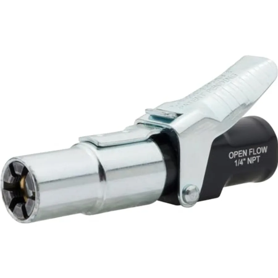 

LockNFlate Locking Air Chuck - Six Steel Jaws Lock onto Any tire Valve - Won't Leak or pop Off - Rated to 150 PSI - Flow