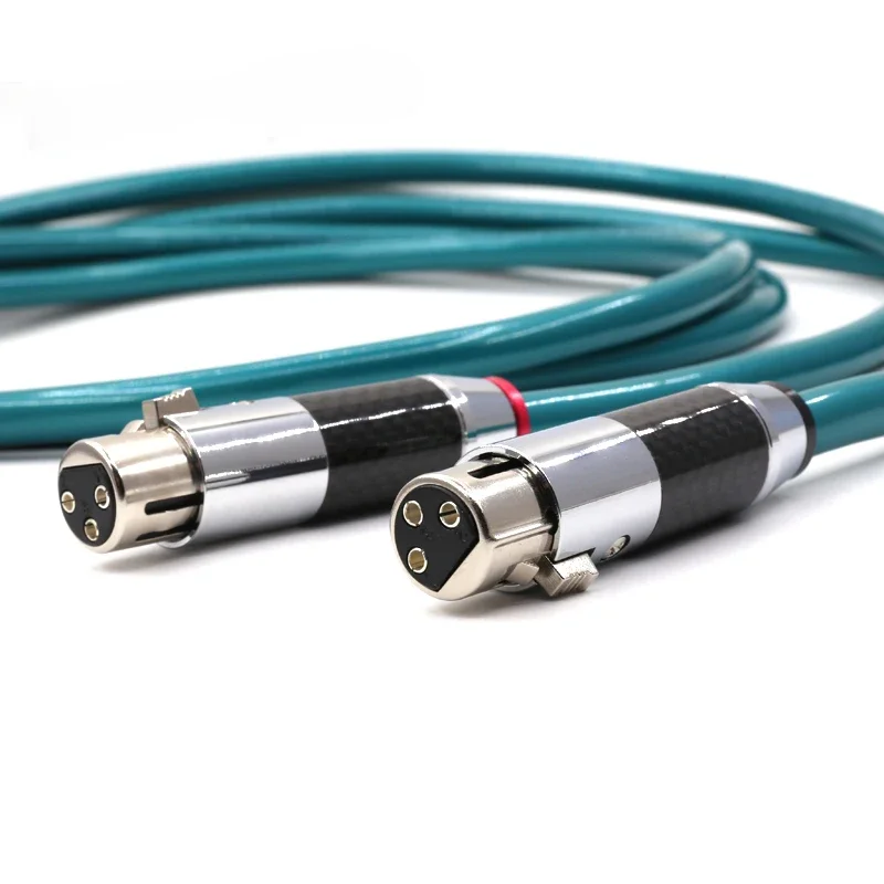 كابل توصيل الصوت 8NX OFC من النحاس النقي مع قابس XLR من ألياف الكربون