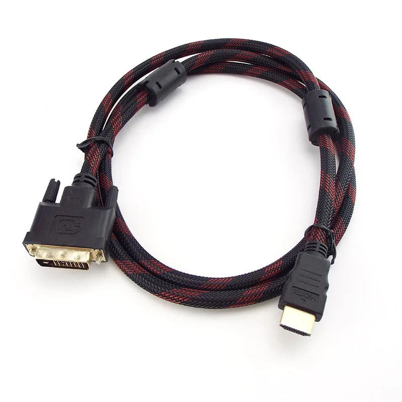 HDMI-compatible to DVI Cable DVI-D and DVI To DVI 24+1 Pin Plug Cable Gold Male-Male For Projector 1080P LCD DVD HDTV XBOX C1