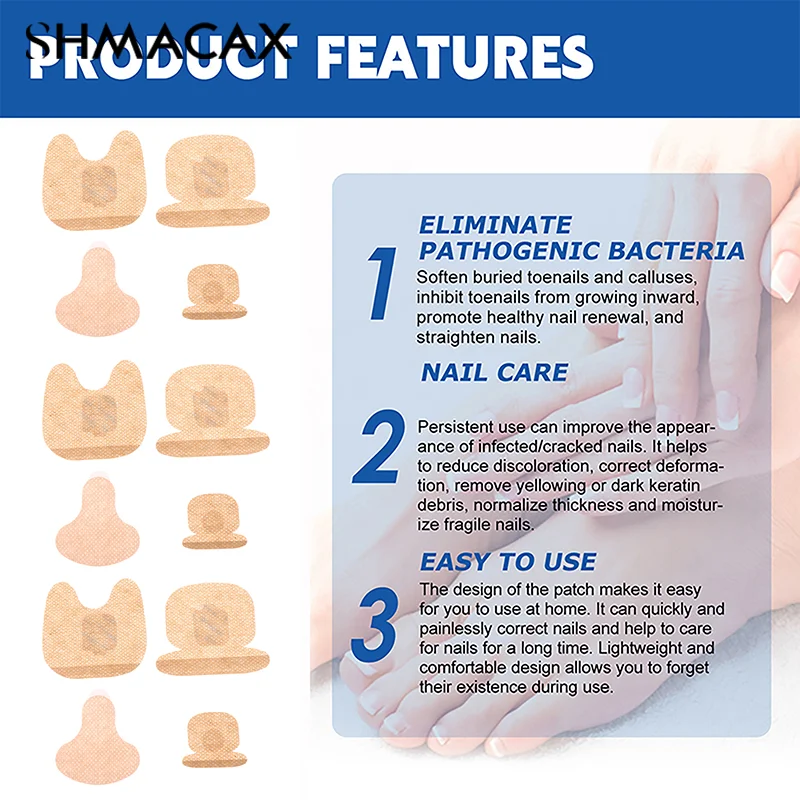 رقعة العناية بالأظافر ، رقعة إصلاح الأظافر ، الأظافر الرمادية الفطرية ، سماكة ، علاج بارونيشيا الناعم ، ملصق تصحيح مضاد للعدوى