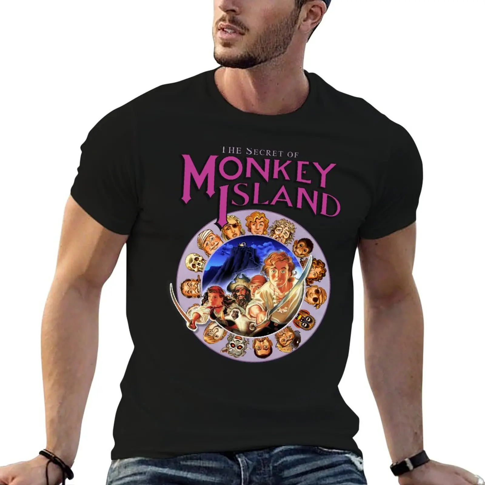 Secret of Monkey Island - Logo and Pirate Codewheel - Classic MS-DOS point and click graphic adventure game! T-Shirt