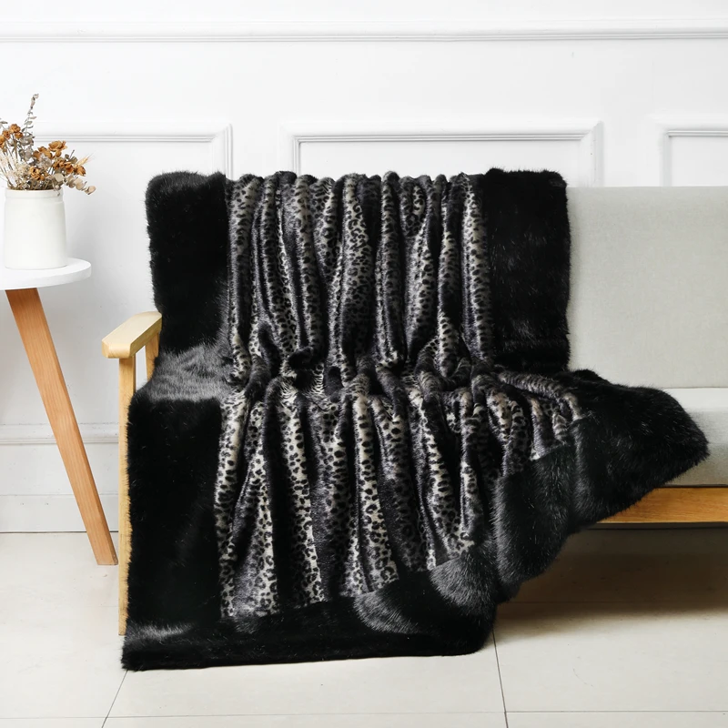 Luxury Faux  Fur Throw Blanket Winter Super Soft Cozy Warm Fluffy Plush  for Bed, Sofa, Couch,Chair