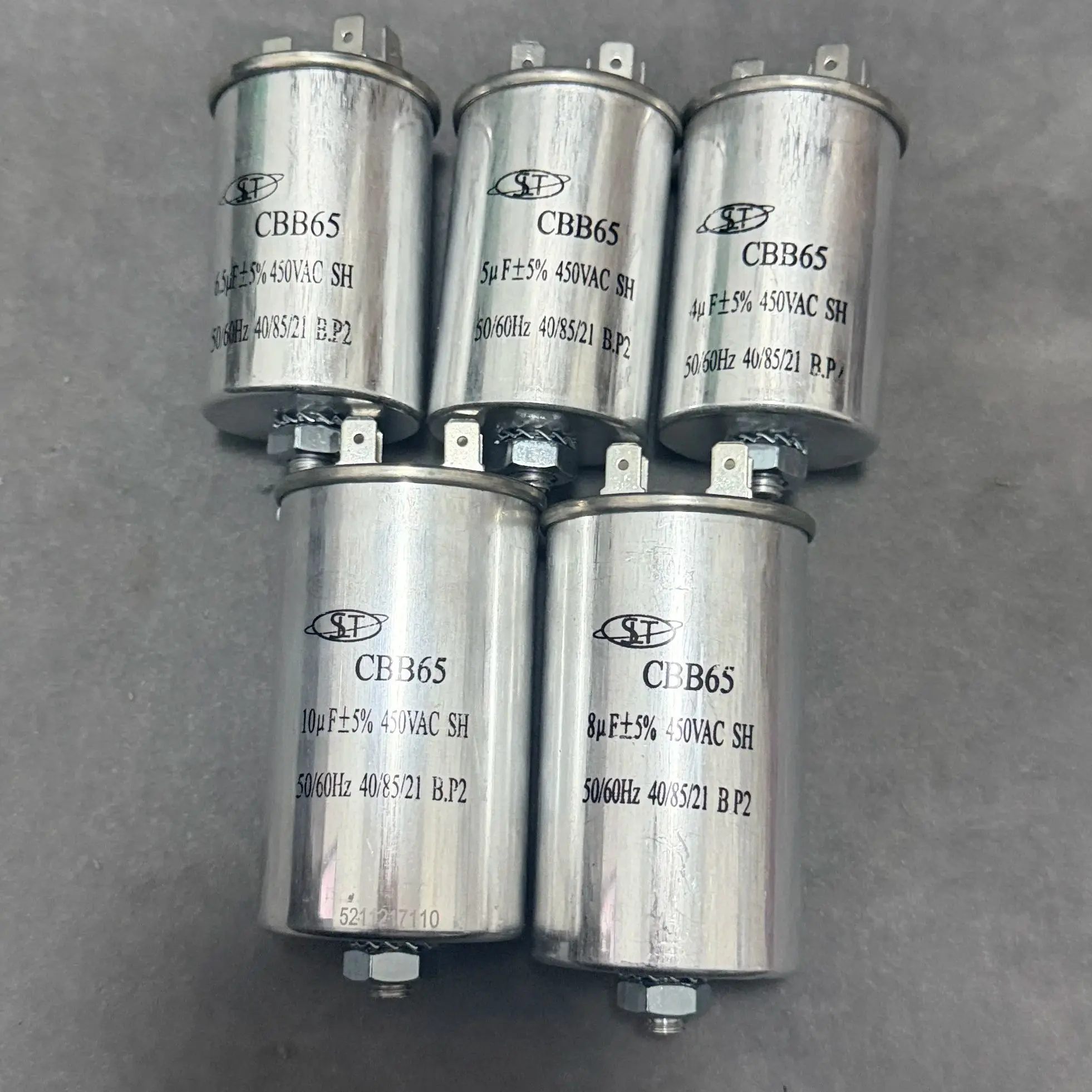 مكثف CBB65 مع قاعدة لولبية 4/5/6.5/8/10/12/15/18/20/25/30/80 فائق التوهج #1