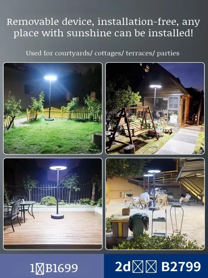 Solar Integrated Round Street Light Outdoor Villa Garden Light Induction Solar Garden Lights