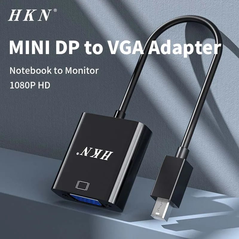 HKN Mini DP to VGA Converter Mini Display port to VGA Adapter Mini Display Port Converter for Mac Book Pro Air Apple iMac