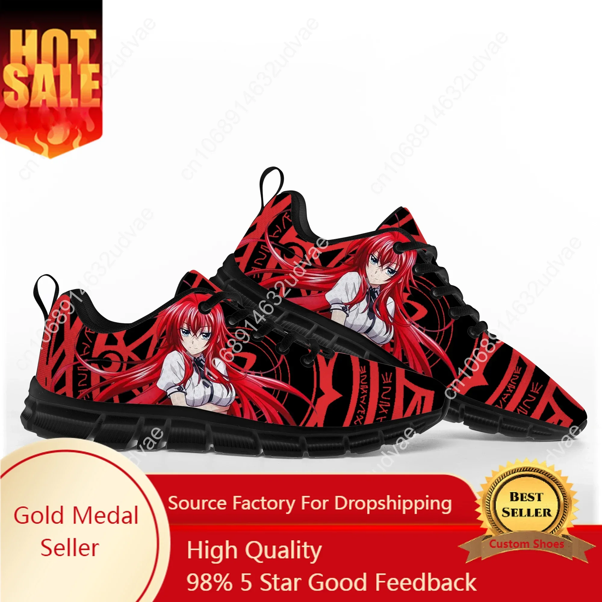 

Anime High School DxD Rias Gremory Sports Shoes Mens Womens Teenager Kids Children Sneakers Custom High Quality Couple Shoe