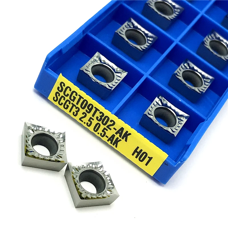 SCGT09T302 SCGT09T304 SCGT09T308 AK H01 Aluminium Dreheinsätze CNC Kupfer Aluminium Holzbearbeitung Drehmaschine Schneidwerkzeug