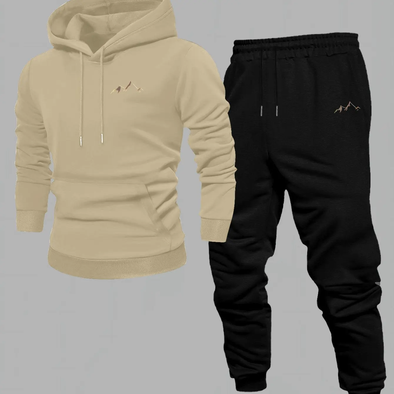 Men Spring Autumn Tracksuit Loose Hoodie Sweatpants Set Casual Long Sleeve Two Piece Sport Jogger Outfit view 5