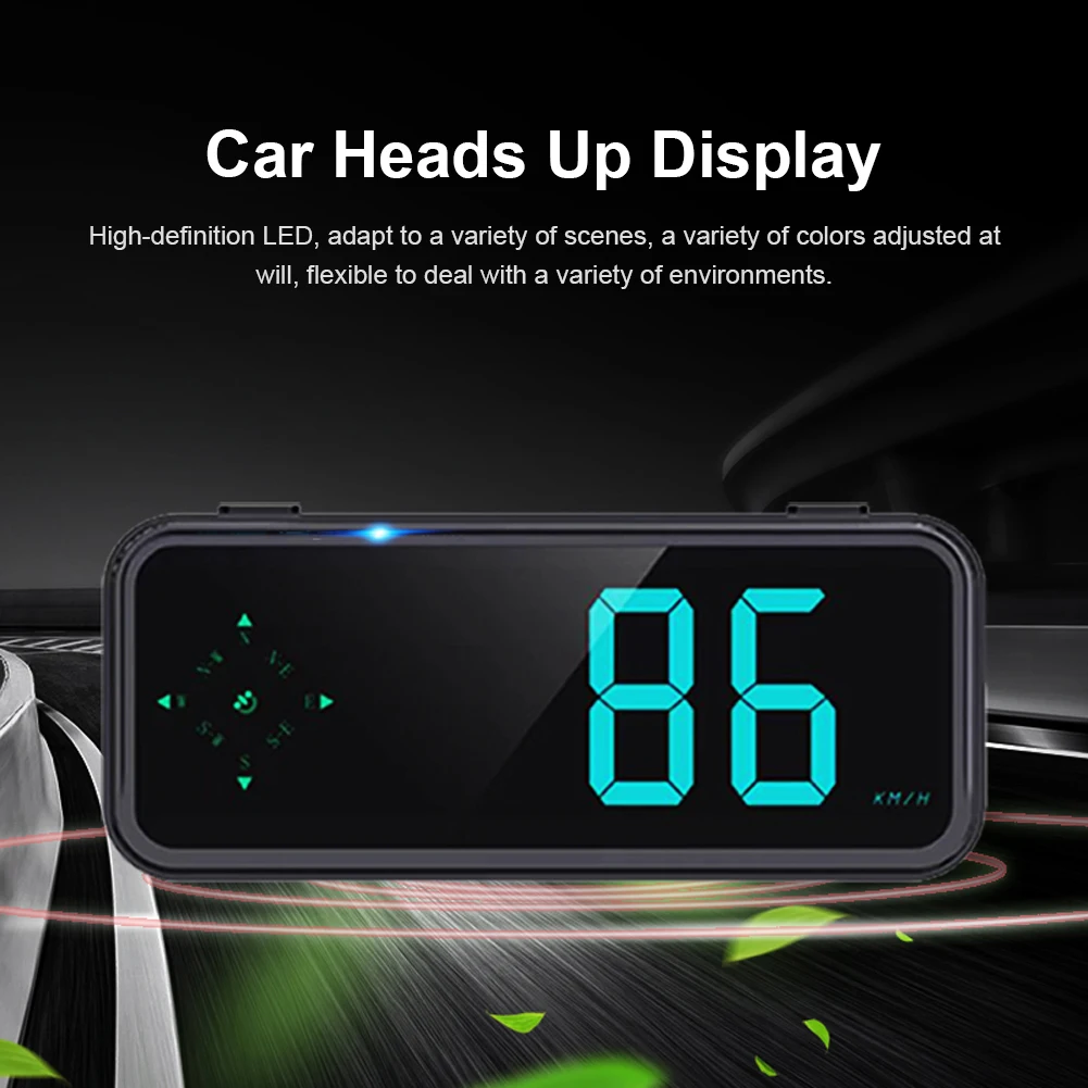 GPS Digital Speedometer Car Head-up Display with Compass Colorful LED Display Windshield Speed Projector for Car Truck SUV RV