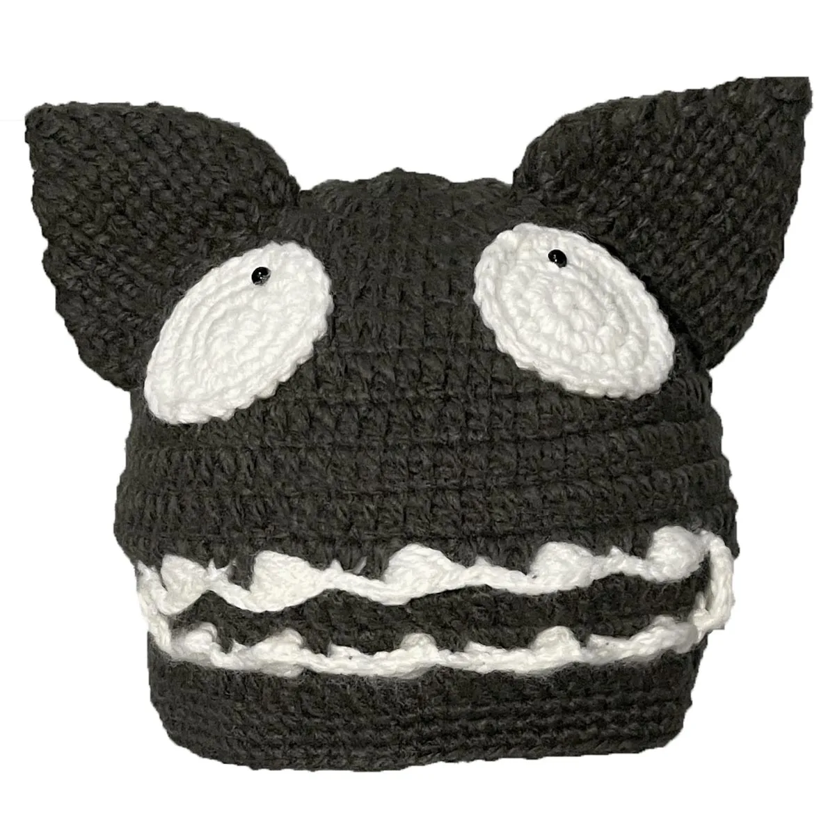 BomHCS Handmade Wolf Ears Caps Devil Pussy Monster Teeth Beanie Knitted Hats (Size is Head Circumference)