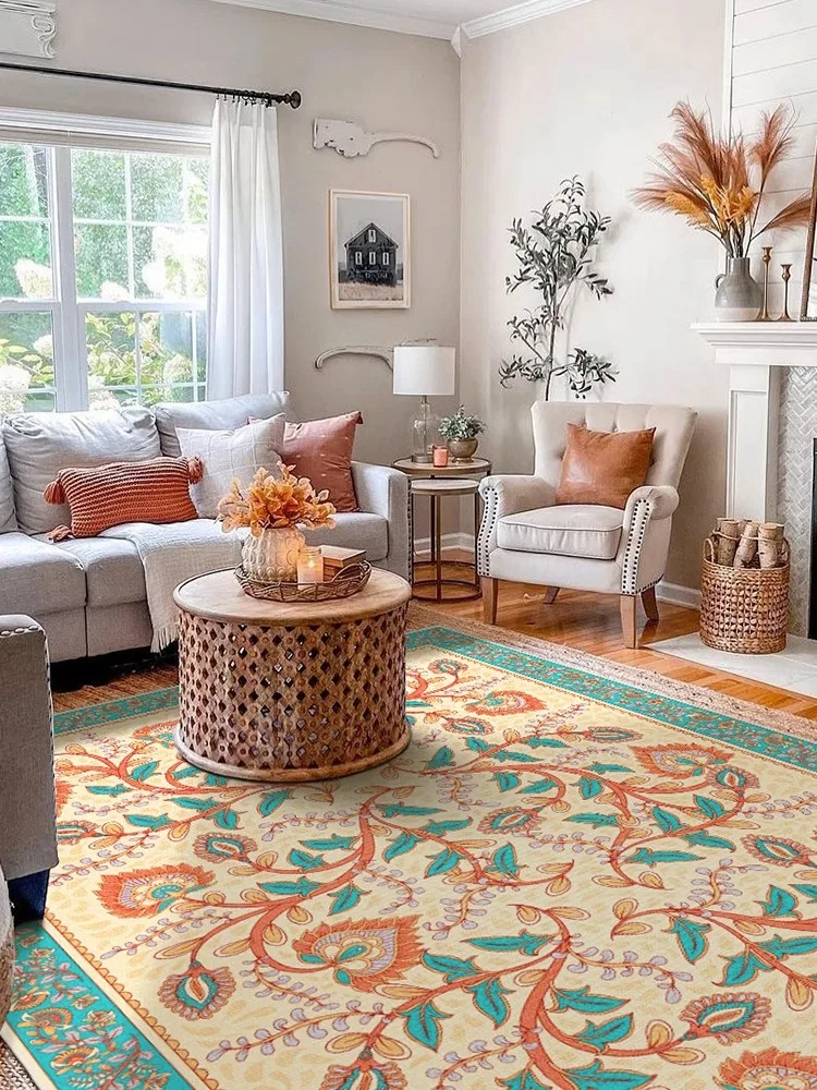 American Living Room Carpet Ins Girl Room Area Rugs Large Customize Pastoral Flower Bedroom Carpets Europe Soft Floor Mat Decor