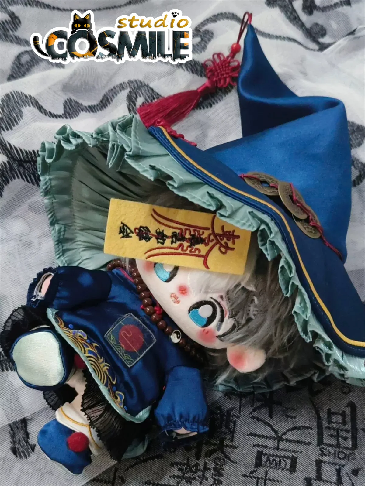 Ancient Chinese Zombie Taoist Ghost Master Oni Costume Stuffed Plushie 20cm Plush Toy Doll Clothes Clothing DJ