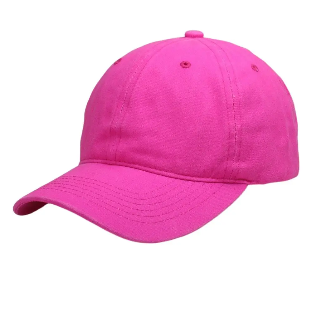 Ladies Mint Green Unstructured Baseball Cap Washed Cotton 6 Panel Ball Cap Retro Women\'s Hats Neon Yellow Neon Pink